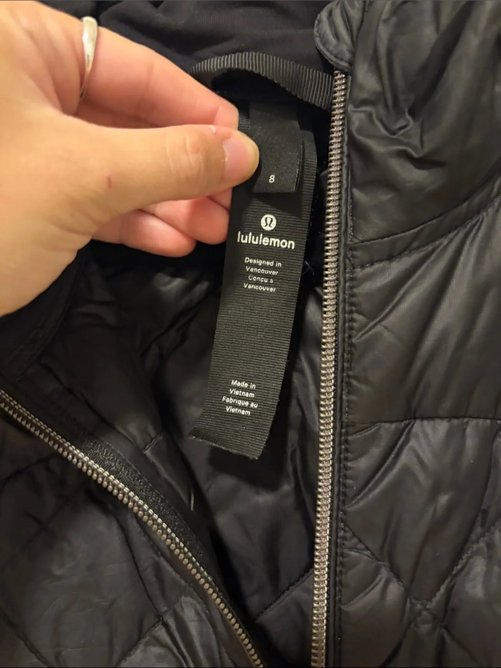 lululemon athletica Black Quilted Sleeveless Vest